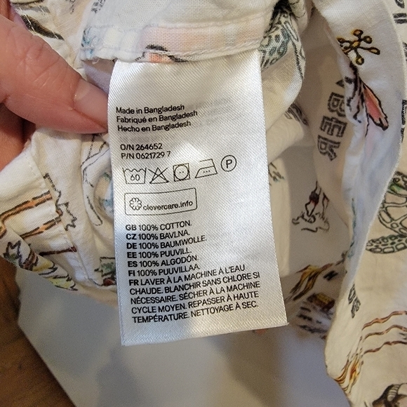 H & M Hawaiian Shirt Button Down short sleeve Tropical Surf Beach Size M - Picture 10 of 13